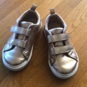 Rose gold Velcro strap sneakers